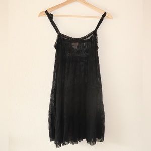 Free People, black sheer floral burnout slip dress , size XS